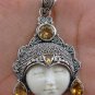 925 Silver & 4 Citrine Goddess Pendant GDP-633-KT