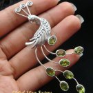 925 Silver Peacock & Peridot Brooch BC-127-KT