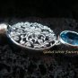 925 Silver Bali Design Blue Topaz Pendant SP-380-KT