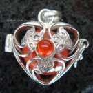 925 Silver Carnelian Heart Harmony Ball Pendant HB-233d-KT