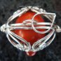 925 Silver Carnelian Heart Harmony Ball Pendant HB-233d-KT
