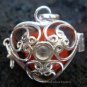 925 Silver Carnelian Heart Harmony Ball Pendant HB-233d-KT