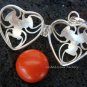 925 Silver Carnelian Heart Harmony Ball Pendant HB-233d-KT