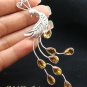 Sterling Silver Peacock & Citrine Brooch BC-128-KT