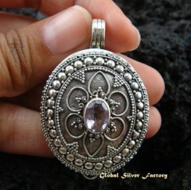 Sterling Silver Amethyst Locket Pendant LP-162-KA