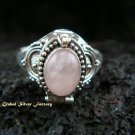 925 Silver Rose Quartz Poison Ring LR-487-KT
