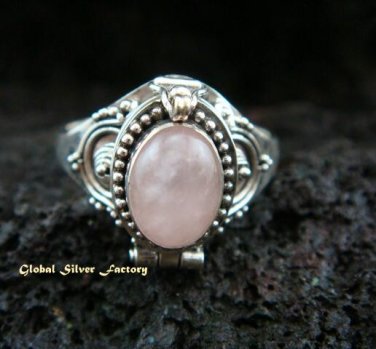 925 Silver Rose Quartz Poison Ring LR-487-KT