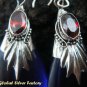 Silver Amethyst & Garnet Earrings SJ-197-KA