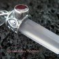 Silver Rose Quartz Crystal & Garnet Pendant SP-396-KT