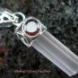 Silver Rose Quartz Crystal & Garnet Pendant SP-396-KT