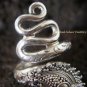 925 Silver Black Onyx Snake Ring RI-268-NY