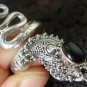 925 Silver Black Onyx Snake Ring RI-268-NY