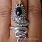 925 Silver Black Onyx Snake Ring RI-268-NY