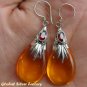 Silver Amber & Garnet Earrings SJ-196-KA