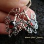925 Silver Garnet Butterfly Earrings ER-436-IKP