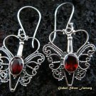 925 Silver Garnet Butterfly Earrings ER-436-IKP