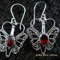 925 Silver Garnet Butterfly Earrings ER-436-IKP