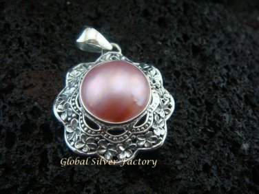 925 Silver Mabe Pearl Flower Pendant SP-385-KT