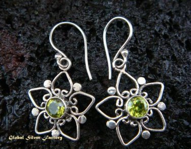 Sterling Silver Heart Peridot Earrings ER-432-IKP