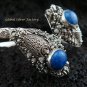 Silver Lapis Double Head Snake Bangle SBB-285-KT