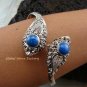 Silver Lapis Double Head Snake Bangle SBB-285-KT