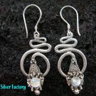 Silver & Rainbow Moonstone Snake Earrings ER-430-KT