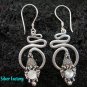 Silver & Rainbow Moonstone Snake Earrings ER-430-KT
