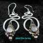 Silver & Rainbow Moonstone Snake Earrings ER-430-KT