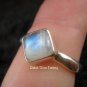 925 Silver & Square Rainbow Moonstone Ring RI-256-NY