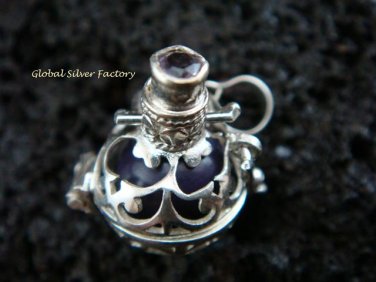 925 Silver Amethyst Black Harmony Ball 12mm HB-281-KT