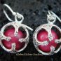 925 Silver Pink Chakra Chime Ball Earrings CBE-147-KT
