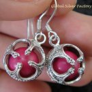 925 Silver Pink Chakra Chime Ball Earrings CBE-147-KT