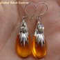 Silver Amber & Citrine Earrings SJ-193-KA