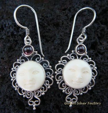 925 Silver Garnet Goddess Earrings GDE-773-NY