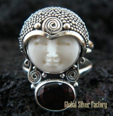 925 Silver Garnet Sajen Goddess Ring GDR-662-KT