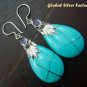 Silver & Turquoise Teardrop Earrings SJ-186-KT