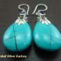 Silver & Turquoise Teardrop Earrings SJ-186-KT
