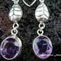 Leaf Design & Amethyst Dangle Earrings ER-451-NY