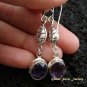 Leaf Design & Amethyst Dangle Earrings ER-451-NY