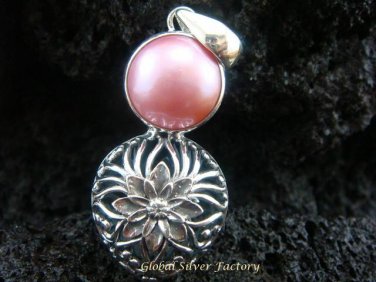 Floral Bali 925 Silver & Pink Pearl Pendant SP-382-KT