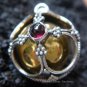 Sterling Silver Clover Garnet Chime Ball CH-175-KT
