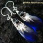 Silver Amethyst (syn) & Onyx Earrings SJ-190-KA