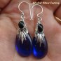Silver Amethyst (syn) & Onyx Earrings SJ-190-KA