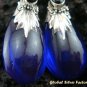 Silver Amethyst (syn) & Onyx Earrings SJ-190-KA