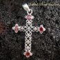 Sterling Silver Garnet Cross Pendant SP-392-PS