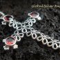 Sterling Silver Garnet Cross Pendant SP-392-PS