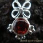 Sterling Silver Garnet Cross Pendant SP-392-PS