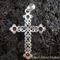 Sterling Silver Garnet Cross Pendant SP-392-PS