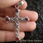 Sterling Silver Garnet Cross Pendant SP-392-PS