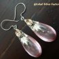 Silver & Synthetic Amber Earrings SJ-184-KT